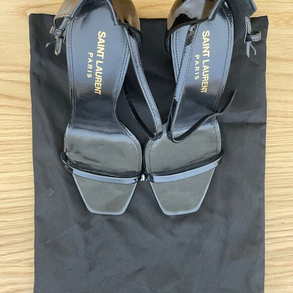 Saint Laurent Black Opyum Pumps Sandals Ankle Strap Shoes - Picture 5 of 12